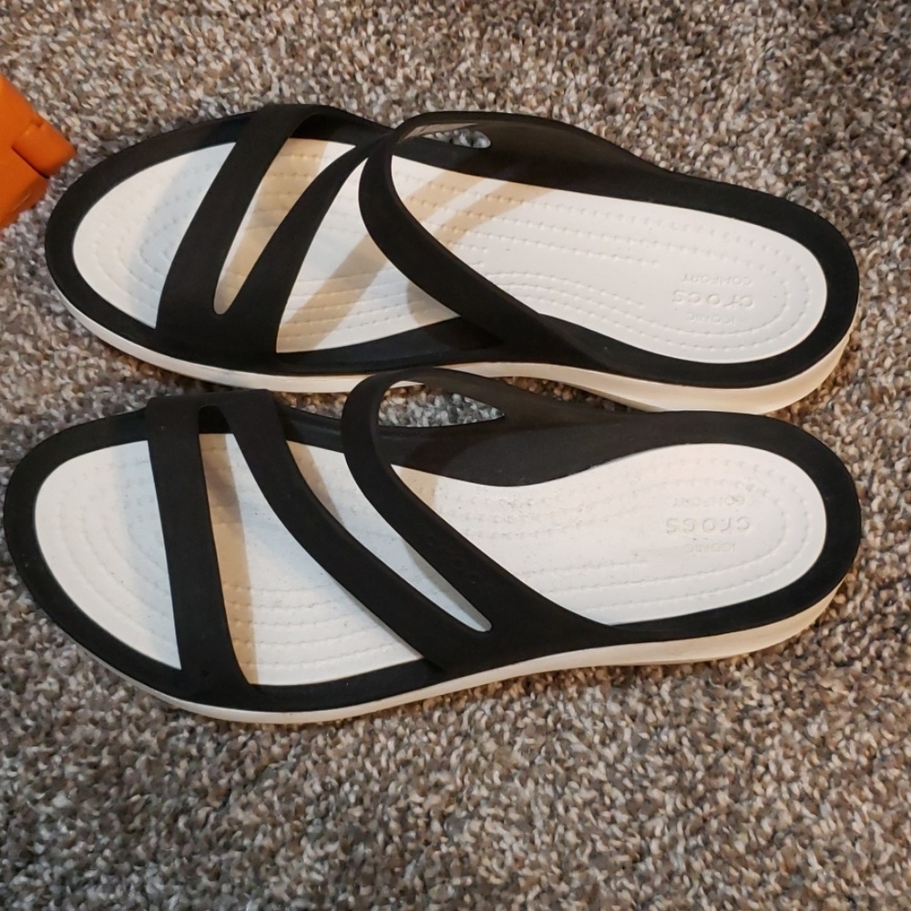 Black Crocs sandals